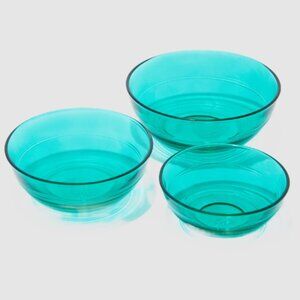 ❣️2/$36 NIB Social Studies Set of 3 Nesting Bowls in Emerald Green Retail $40.00